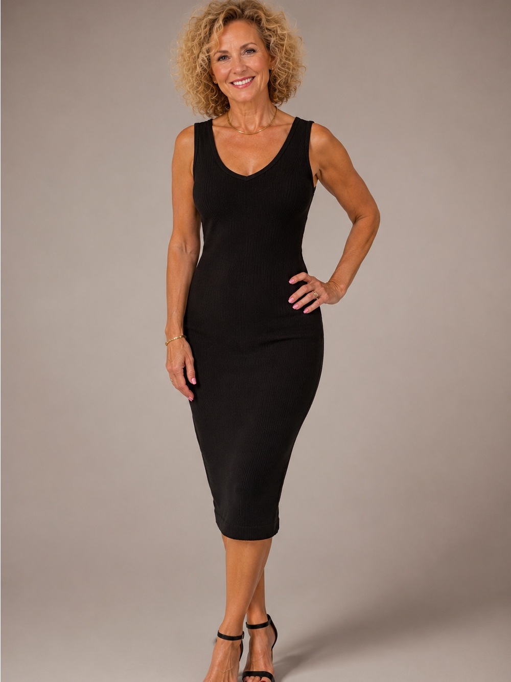 Mossimo Supply Co. Black Ribbed Maxi Tank Dress